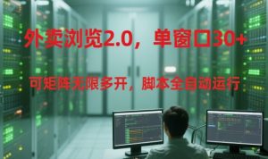 外卖浏览2.0,单窗口30+可矩阵无限多开,脚本全自动运行【揭秘】-八瞄副业网