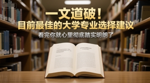付费文章：一文道破！目前最佳的大学专业选择建议，看完你就心里彻底踏实明朗了-八瞄副业网