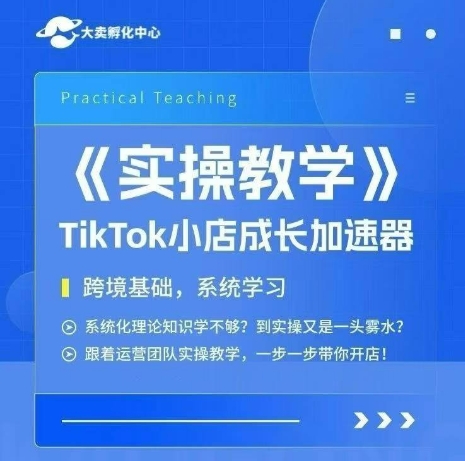 大卖家孵化中心TikTok实操课,TikTok小店成长加速器,跨境基础系统学习,一步一步带你开店-八瞄副业网