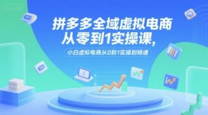 拼多多全域虚拟电商从零到1实操课,小白虚拟电商从0到1实操到精通-八瞄副业网