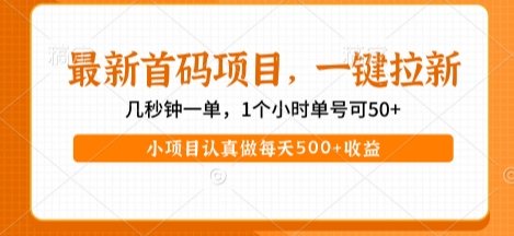 最新首码项目，操作最简单，收益高，一键拉新，1个小时单号可50+，小项目认真做每天5张+收益【揭秘】-八瞄副业网