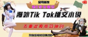 海外tiktok小说推文暴力项目,高停留率,高转化率,上手后一天搞顿饭钱不是问题-八瞄副业网
