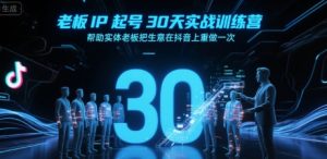 老板IP起号30天实战训练营,帮助实体老板把生意在抖音上重做一次-八瞄副业网