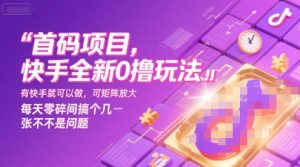 首码项目，快手全新0撸玩法，有快手就可以做，可矩阵放大，每天零碎时间搞个几张不是问题【揭秘】-八瞄副业网