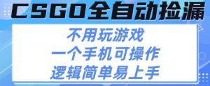 CSGO自动捡漏项目，最新独家玩法，不用挂G不用玩游戏，一个手机即可操作，新手小白轻松月入1W+【揭秘】-八瞄副业网