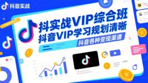 抖音实战VIP综合班,抖音VIP学习规划请晰抖音各种变现渠道-八瞄副业网