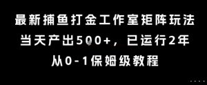 最新捕鱼打金工作室矩阵玩法，当天产出5张+，已运行2年，从0-1保姆级教程【揭秘】-八瞄副业网