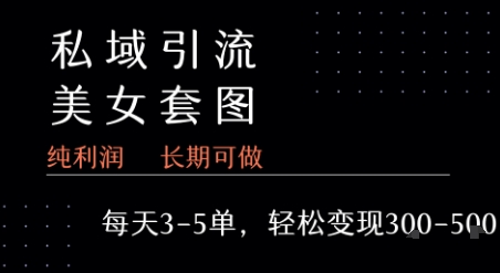 私域卖套图每天3-5单 每单利润99-2张+-八瞄副业网