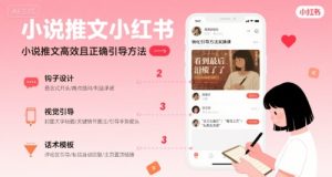 小说推文小红书高转化引导方法实操课，小说推文高效且正确引导方法-八瞄副业网