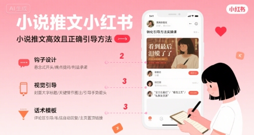 小说推文小红书高转化引导方法实操课，小说推文高效且正确引导方法-八瞄副业网