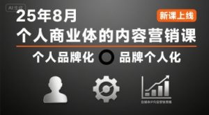 个人商业体的内容营销课25年8月，个人品牌化，品牌个人化，自媒体ip内容营销策略-八瞄副业网