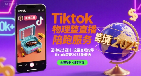 Tiktok物理整蛊直播陪跑服务-tiktok跨境2025-八瞄副业网