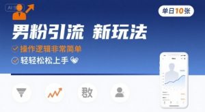 男粉引流新玩法，操作逻辑非常简单，单日10张轻轻松松-八瞄副业网