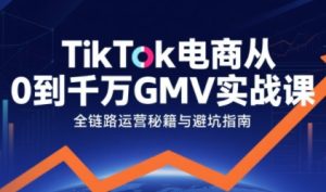 TikTok电商从0到千万GMV实战课，从0到1拆解实战秘籍-八瞄副业网
