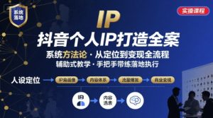 抖音个人IP系统落地实操大课,实操课程,辅助落地-八瞄副业网