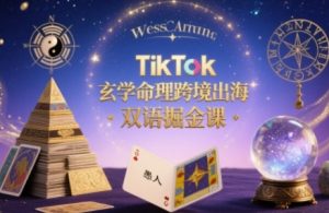 TikTok玄学命理跨境出海双语掘金课,手把手教你用命理知识精准直击海外用户痛点-八瞄副业网