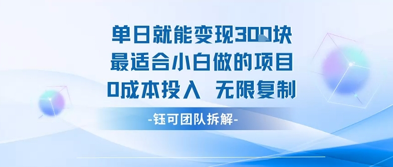 单日就能变现3张最适合小白做的项目0成本投入 无限复制-八瞄副业网