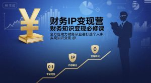 财务IP变现营,财务知识变现必修课,全方位助力财务从业者打造个人IP,实现知识变现-八瞄副业网