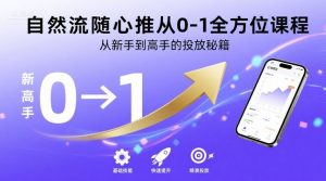 自然流随心推从0-1全方位课程，从新手到高手的投放秘籍-八瞄副业网