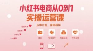 小红书电商从0到1实操运营课,从零开始,简单易学-八瞄副业网
