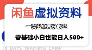 闲鱼虚拟资料新变现玩法，信息差项目，一次出单两份收益，无需囤货，可批量矩阵，零基础小白也能日入多张-八瞄副业网