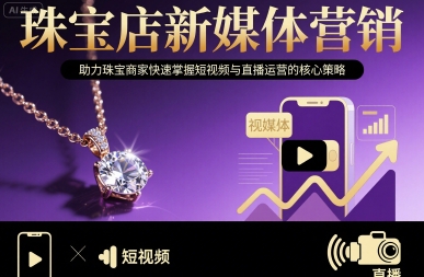 珠宝店新媒体营销,助力珠宝商家快速掌握短视频与直播运营的核心策略-八瞄副业网