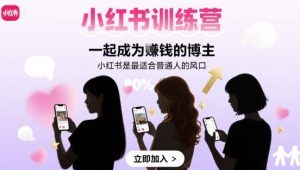 小红书训练营一起成为賺钱的博主，小红书是最适合普通人的风口-八瞄副业网
