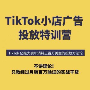 TikTok小店广告投放特训营,6天破局计划专治各种“投不动”,教你经过月销百万验证的实战干货-八瞄副业网