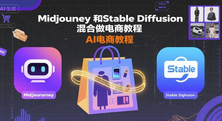 Midjourney和Stable Diffusion混合做电商教程-ai电商教程-八瞄副业网