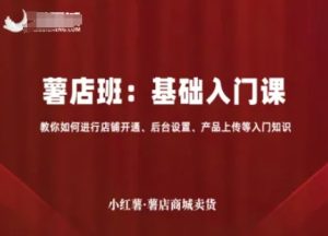 小红薯薯店商城卖货，基础入门课，教你如何进行店铺开通、后台设置、产品上传等入门知识-八瞄副业网