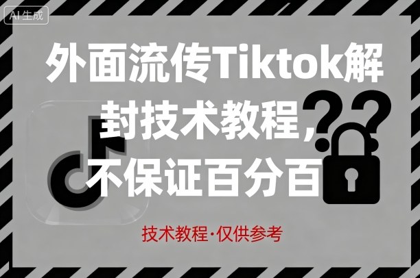 外面流传Tiktok解封技术教程，不保证百分百，具体自测-八瞄副业网