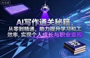 AI写作通关秘籍,从零到精通,助力提升学习和工作效率,实现个人成长与职业变现-八瞄副业网