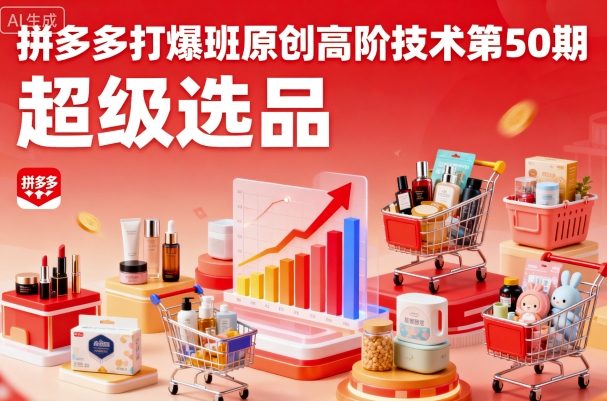 拼多多打爆班原创高阶技术第50期,超级选品-八瞄副业网