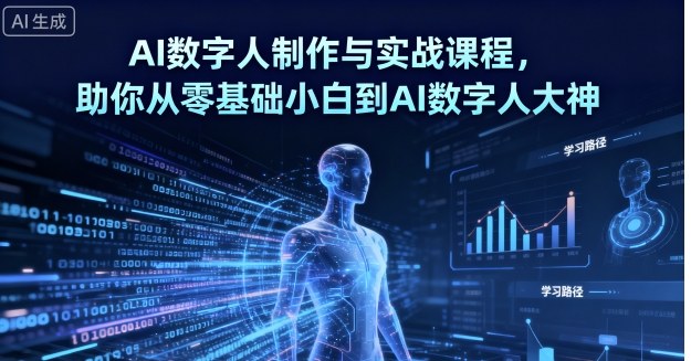 AI数字人制作与实战课程,助你从零基础小白到AI数字人大神-八瞄副业网