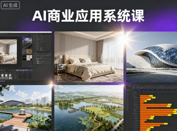 AI商业应用系统课，室内-软装-建筑-景观，智能设计+效果图+动画画实战-八瞄副业网