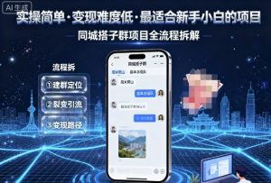 实操简单,变现难度低,最适合新手小白做的项目,每天轻松收入3张,同城搭子群项目全流程拆解-八瞄副业网