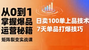 抖音小店爆品打造与矩阵裂变实战课,从0到1掌握爆品运营秘籍-八瞄副业网