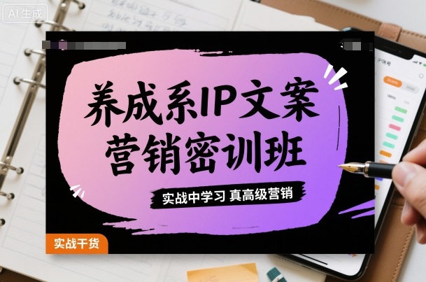 养成系IP文案营销密训班,实战中学习真高级营销-八瞄副业网
