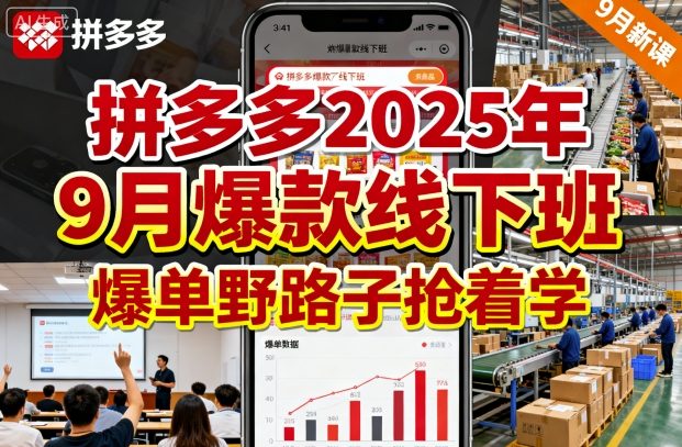 拼多多2025年9月爆款线下班，爆单野路子抢着学-八瞄副业网