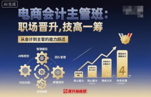 电商会计主管班,职场晋升,技高一筹-八瞄副业网