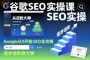 谷歌SEO实操课,Google从0开始SEO全攻略,逐步进阶到大神-八瞄副业网