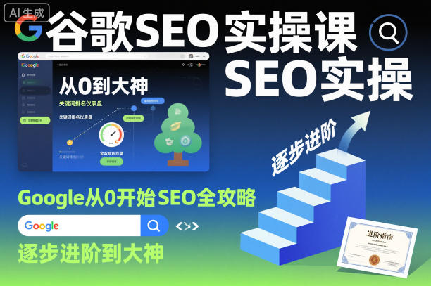 谷歌SEO实操课，Google从0开始SEO全攻略，逐步进阶到大神-八瞄副业网