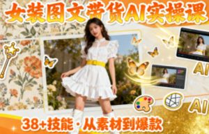 女装图文带货的AI实操课，覆盖38个实用技能，快速提升素材制作效率-八瞄副业网