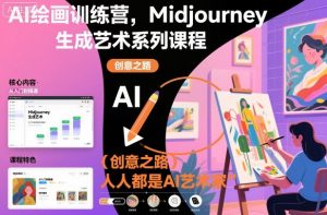 AI绘画训练营,Midjourney生成艺术系列课程,人人都是AI艺术家-八瞄副业网