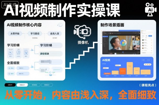 AI视频制作实操课，从零开始，内容由浅入深，全面细致-八瞄副业网