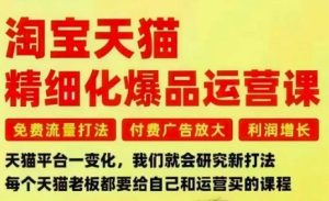 淘宝天猫精细化爆品运营课，免费流量打法-付费广告放大-利润增长-三大核心痛点，一次全部解决-八瞄副业网