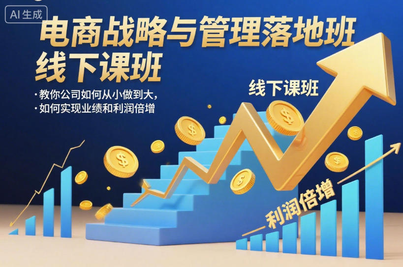 电商战略与管理落地班线下课，教你公司如何从小做到大，如何实现业绩和利润倍增【录音】-八瞄副业网