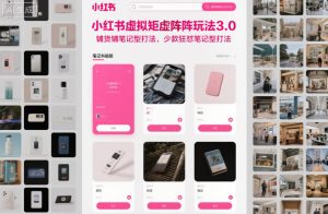 小红书虚拟矩阵玩法3.0，铺货铺笔记型打法，少款狂怼笔记型打法-八瞄副业网