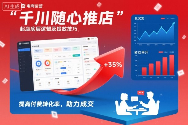 千川随心推起店底层逻辑及投放技巧，提高付费转化率，助力成交-八瞄副业网