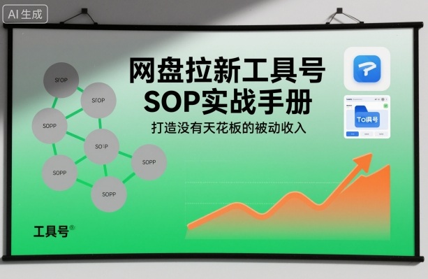 网盘拉新工具号SOP实战手册，打造没有天花板的被动收入-八瞄副业网